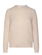 Selected Femme Slfsia Ras Ls Knit O-Neck Noos Beige