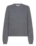 Slfana Ls Knit O-Neck Noos Tops Knitwear Jumpers Grey Selected Femme