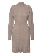 Vmvera Ls Short Knit Dress Vma Kort Klänning Brown Vero Moda