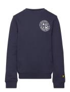 Lyle & Scott Football Logo Crew Neck Sweatshirt Marinblå