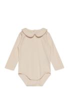 Body Ls W. Collar Bodies Long-sleeved Cream Fixoni