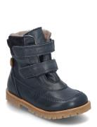 Rub Sole™ Velcro Boot Tex Vinterkängor Med Kardborreband Navy Pom Pom