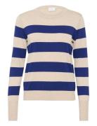 Kaffe Kalizza Striped Knit Pullover Marinblå