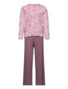 Nkfnightset Mauve Flower Loose Rib Noos Pyjamas Set Purple Name It