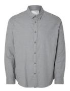 Selected Homme Slhslimowen-Brushed Shirt Ls Noos Grå