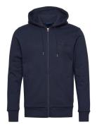 GANT Reg Tonal Shield Full Zip Hoodie Blå