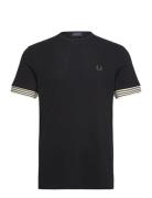 Fred Perry Striped Cuff T-Shirt Svart