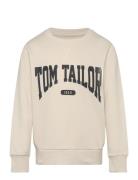 Tom Tailor Regular Printed Sweatshirt Beige