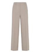 Wideleg Pleated Trousers Bottoms Trousers Suitpants Beige Mango