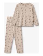 Nightwear Mila Pyjamas Set Beige Wheat