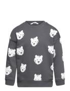 Mango Tiger-Print Sweatshirt Grå