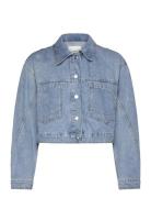 Mango Pocketed Denim Jacket Blå