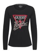 GUESS Jeans Ls Rn Icon Tee Svart