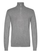 Lindbergh Ecovero Half Zip L/S Knit Grå