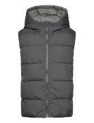 Quilted Gilet With Hood Fodrad Väst Grey Mango