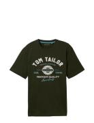 Tom Tailor Logo Tee Khaki Green