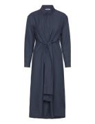 Srsydney Midi Shirt Dress Knälång Klänning Navy Soft Rebels