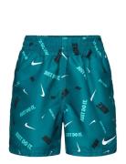 Nike B 4 Volley Short Print Badshorts Blue NIKE SWIM