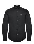 Slim Pinpoint Oxford Shirt Tops Shirts Casual Black GANT