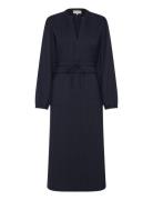 Parisll Midi Dress Ls Knälång Klänning Navy Lollys Laundry