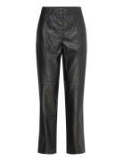 Pant Leisure Cropped Bottoms Trousers Leather Leggings-Byxor Black Ger...