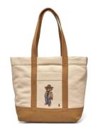 Polo Ralph Lauren Polo Bear Canvas Medium Tote Beige