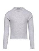 Tom Tailor Cropped Rib Longsleeve Grå