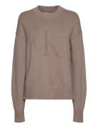 Calvin Klein Jeans Ck Intarsia Loose Sweater Beige