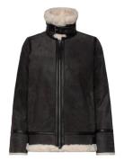 Lydia Shearling Jacket Läderjacka Skinnjacka Black Jofama