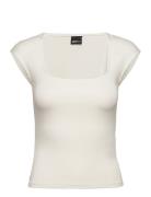 Gina Tricot Soft Touch Tight Top Kräm