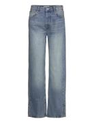 Mango Medium-Rise Straight Jeans With Slits Blå