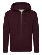 Superdry Essential Logo Zip Hoodie Burgundy