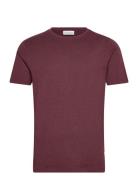 Lindbergh Basic Tee S/S In Melange Burgundy