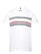 Tommy Hilfiger Global Stripe Print Reg Tee Ss Vit