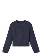 Nkfvenja Ls Loose Short Knit Tops Knitwear Pullovers Navy Name It