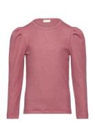 Minymo T-Shirt Ls Glitter Rib Rosa