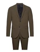 Lindbergh Plain Mens Suit - Normal Length Grön