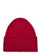 Cable-Knit Merino Wool Beanie Accessories Headwear Beanies Red Polo Ra...