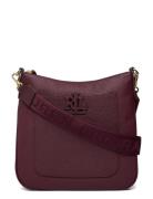 Lauren Ralph Lauren Pebbled Leather Large Cameryn Crossbody Burgundy