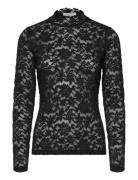 Long Sleeve Turtleneck T-Shirt Tops T-shirts & Tops Long-sleeved Black...