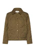 Quilted Cord Detailed Jacket Kviltad Jacka Khaki Green GANT