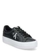 Vulc Flatform Laceup Low Lth Låga Sneakers Black Calvin Klein