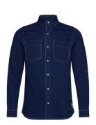 Scotch & Soda Regular Fit Premium Indigo Twill Washed Shirt Marinblå