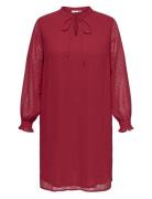 Carhilda L/ S Blk Dress Wvn Kort Klänning Red ONLY Carmakoma