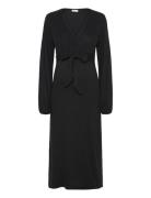 Mltrinity Tess Ls Jrs Midi Dress 2F Knälång Klänning Black Mamalicious