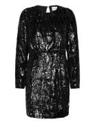 Slfari-Colyn Ls Short Sequins Dress B Kort Klänning Black Selected Fem...