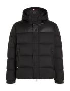 Mix Down Hooded Puffer Jacket Fodrad Jacka Black Tommy Hilfiger