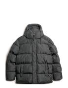 Hooded 5 Baffle Sports Puffer Yllerock Rock Grey Superdry