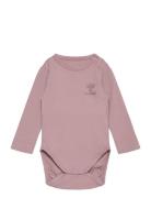 Hmlmino Body L/S Långärmad Bodysuit Pink Hummel