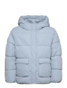 Padded Anorak With Shearling Lining Fodrad Jacka Blue Mango